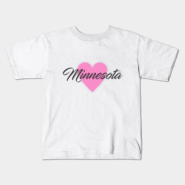 Minnesota Heart Kids T-Shirt by Dale Preston Design